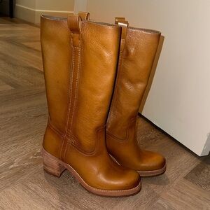 Elegant Brown Leather Heeled Boots